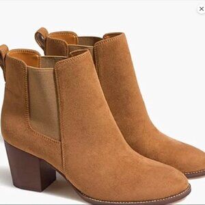 New J. Crew Rory Microsuede Boho Western Country Block Heel Ankle Boots Size 8.5